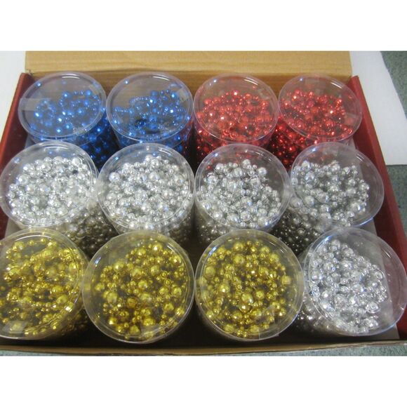 NEW IN BOX SET 12 PLASTIC PEARL BEAD GARLAND EACH 16.5 FT. - Picture 1 of 3